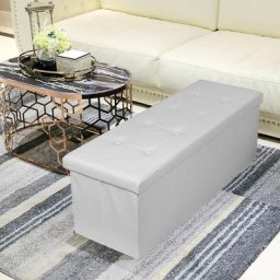 Tabouret Pouf Coffre Boîte de Rangement Siège Pliable Pouf Coffre de Rangement,Repose-Pied