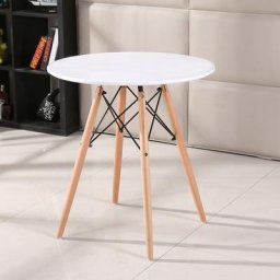 Table à manger scandinave, table de salon, ronde blanche, 70 * 70cm - Bathrins