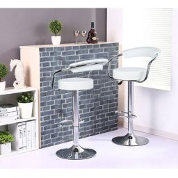 2PCS Tabourets de Bar Simili cuir, Chaise Haute de Bar avec Hauteur Reglable et Repose-Pieds Chaise