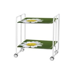 Don Hierro - Table roulante pliante bauhaus châssis blanc, 2 plateaux - 38