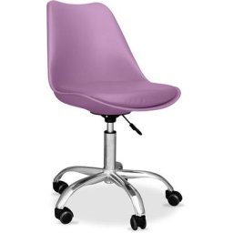 Chaise de bureau Tulip pivotante à roulettes Violet pastel - Acier, pp, Metal, Plastique, Nylon