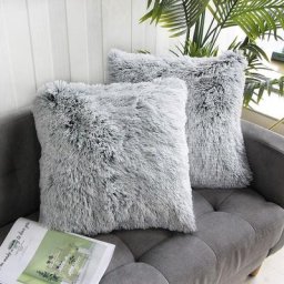Lot de 2 housses de coussin décoratives pour la maison série de luxe super douces en fausse