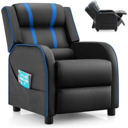 DREAMADE Fauteuil Inclinable Enfant 3-12 Ans avec Repose-Pieds Réglables Fauteuil Relax Rembourré