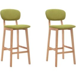 Tabourets de bar lot de 2 vert tissu Vidaxl Vert