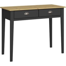 Noah Bureau 2 tiroirs, laqué, noir, cémenté . - Noir