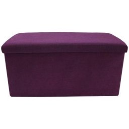 Pouf Repose-Pieds Rangement Violet Coton 38x76x38 - Mobili Rebecca