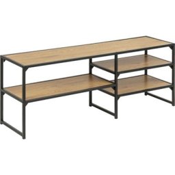 Sea Meuble tv avec 3 tablettes de rangement, noir mat. - Naturelle