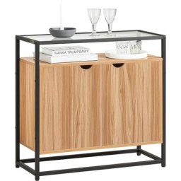 FSB55-N Table Console, Table d'Entrée, Meuble d'Entrée, Bout de Canapé avec 1 Étagère et 2 Portes,