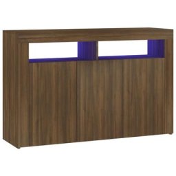 Buffet avec lumières led Chêne marron 115,5x30x75 cm Vidaxl Chêne marron