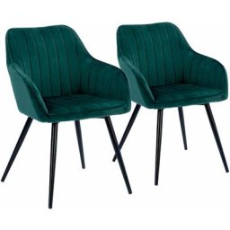 Lot de 2 chaises en velours bertille vertes - Vert