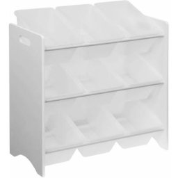 Alice's Garden - Meuble de rangement pour enfant avec 9 casiers, blanc - Tobias - mdf décor bois