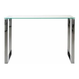 Kate Table console avec verre transparent et pieds chromés. - Verre