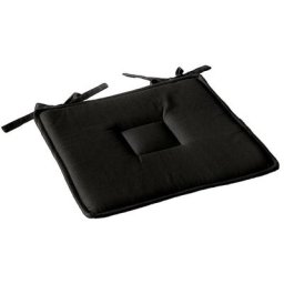Homemaison - Galette plate unie en coton passepoil et nouettes Noir 40 x 40 cm - Noir
