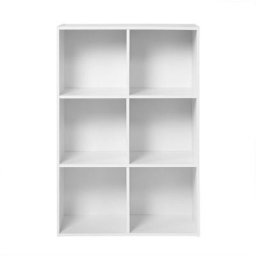 Tagère de rangement 6 cases - H91,5 x L61,5 cm Calicosy Blanc - Blanc