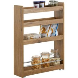 Sobuy - NSR01-PF Étagère de Niche à roulettes en Bois Meuble de Rangement Cuisine Salle de Bain