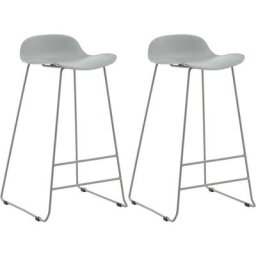 Venture Home - Tabouret de bar en acier et plastique Wave (Lot de 2) - Gris