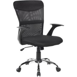 Torino Chaise de bureau noir, chromée. - Noir