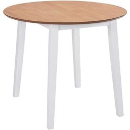 Table de salle à manger ronde à abattant mdf Blanche