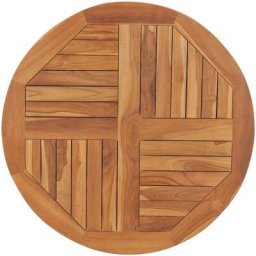 Plateau De Table Dessus de table Bois de teck solide Rond 2,5 cm 80 cm 19263 - Brun