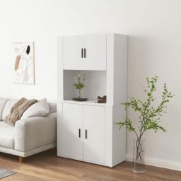 Buffet haut Meuble de rangement Commode Blanc Bois d'ingénierie 33966 - Blanc