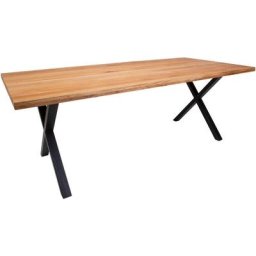 Moss Table de salle à manger 200x95 cm, chêne délavé, noir.