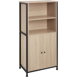 Buffet Doncaster 60x38x125cm - Buffet haut, armoire de cuisine, bibliothèque - Bois clair