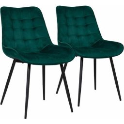 Lot de 2 chaises en velours louise vertes - Vert