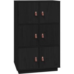 Buffet haut Noir 67x40x108,5 cm Bois massif de pin Vidaxl Noir