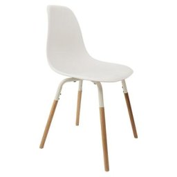 The Home Deco Factory - Chaise scandinave pieds métal et bois de hêtre Phenix (Lot de 2) - Blanc