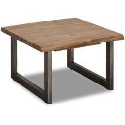 Maro Table basse 70x70 cm, marron, bois d'acacia, métal gris. - Marron