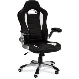 Still Chaise de bureau en similicuir blanc et noir. - Noir