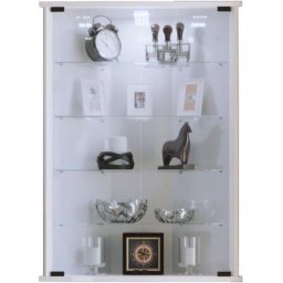 Vecko Vitrine d'angle murale avec 2 portes vitrées, blanc. - Blanc