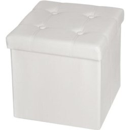 Cube coffre de rangement pliable aspect cuir 38x38x38cm - canapé pouf avec coffre de rangement,