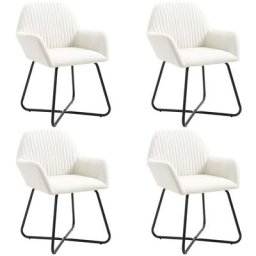 Chaises à manger lot de 4 crème tissu Vidaxl Crème