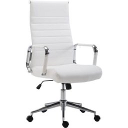 Fauteuil de bureau Kolumbus similicuir blanc