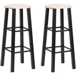 Tabourets de bar lot de 2 noir mdf Vidaxl noir et bois