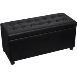 Pouf de rangement Cuir synthétique Noir Vidaxl Noir