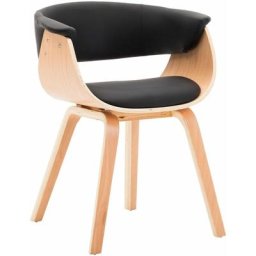 Vidaxl - Chaise de salle à manger Noir Bois courbé et similicuir Black and light brown