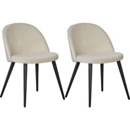 Chaise en velours avec pieds en acier Velvet (Lot de 2) - Beige