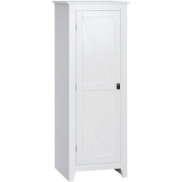 Armoire de cuisine style campagne chic 1 porte 3 étagères réglables - dim. 43L x 40l x 121H cm