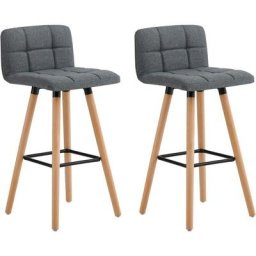 Sobuy - Lot de 2 Tabourets de Bar Cuisine Dossier Repose-Pieds Haute qualité FST50-DGX2 ®