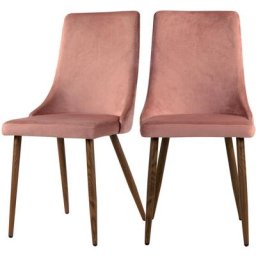 Chaise en velours (lot de 2) - Vinni - Rose