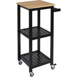 Desserte a Roulettes 37x45x84 Noir Home Deco Factory