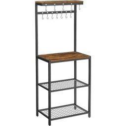 Vasagle Meuble de Cuisine, Étagère de Rangement, Support à Micro-Ondes, avec Plan de Travail, 12