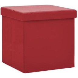 Tabouret de rangement pliable Rouge bordeaux pvc Vidaxl Wine red