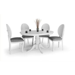 Table à manger extensible 90-124 x 90 x 75 cm - Blanc - Blanc