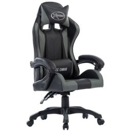 Fauteuil de jeux vidéo Gris Similicuir Vidaxl Grey
