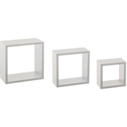Five Simply Smart - Lot de 3 petites étagères Fixy cube - Tailles différentes - Blanc - Livraison