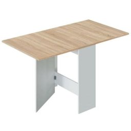 Miroytengo - Fly Table à manger Artik White (Matt White) - Oak Canadian 77cm (l) x 78cm (h) - Artik