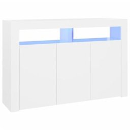 Buffet avec lumières LED Blanc 115,5x30x75 cm vidaXL - Blanc